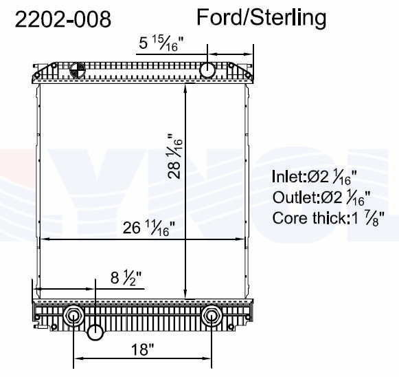 2202-008 - Ford / Sterling Truck Radiator