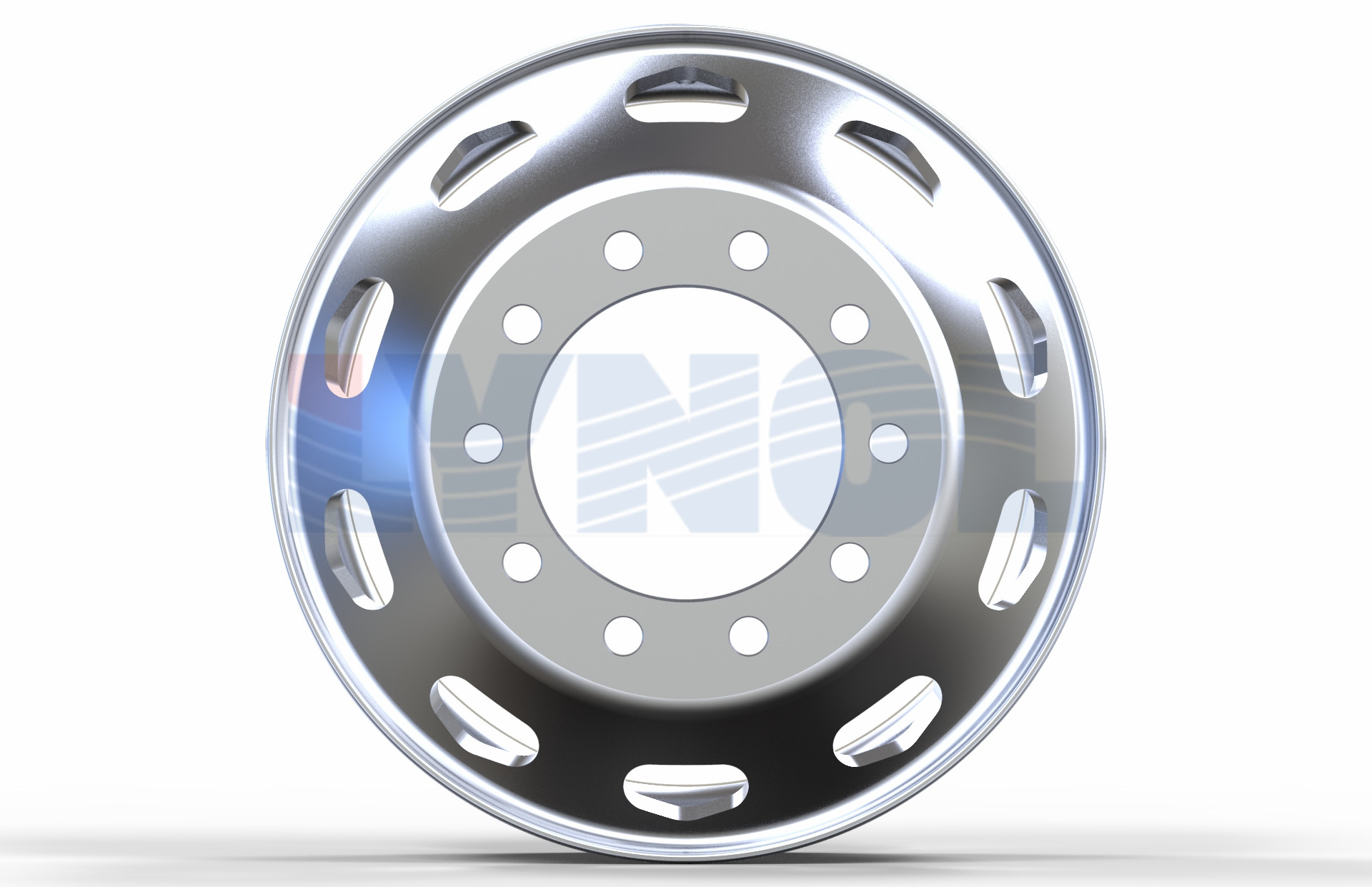 2800-006 - WHEEL - Truck Wheel 22.5X8.25 15 DC Hub   Piloted Both Sides Polished 6061-T6 A-Style
